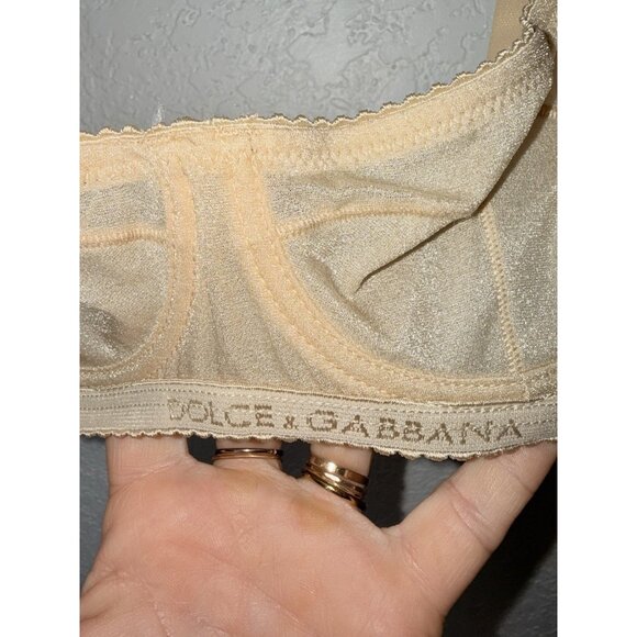 Dolce & Gabbana Intimo Shimmer Bra Size 32 Made In Italy XS/S NEW Nude 1A - Picture 4 of 9